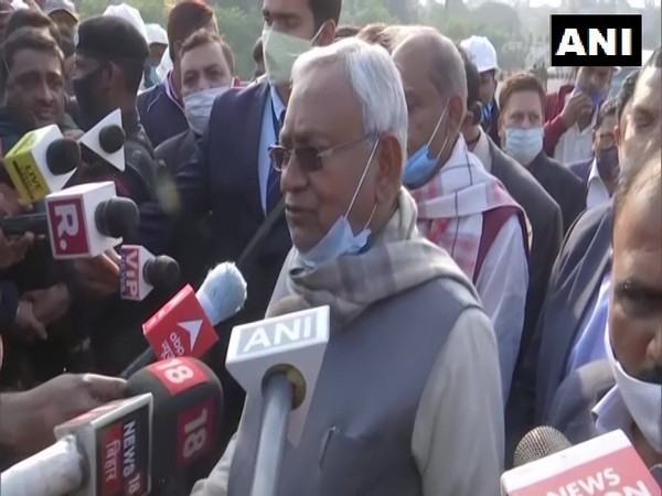 Bihar Chief Minister Nitish Kumar speaking to media in Patna on Friday. (Photo/ANI)