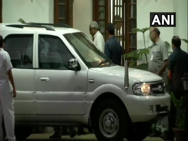 Bihar Chief Minister Nitish Kumar leaves from former President Pranab Mukherjee's residence after meeting him in New Delhi on Sunday.