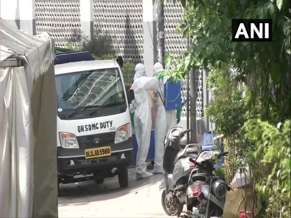 SDMC workers conducting sanitisation drive in Nizamuddin area on Friday. 