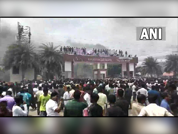 Violence broke out in Kallakurichi with protesters entering a school, setting buses ablaze, vandalising school property as they sought justice over the death of a Class 12 girl (Photo/ANI)