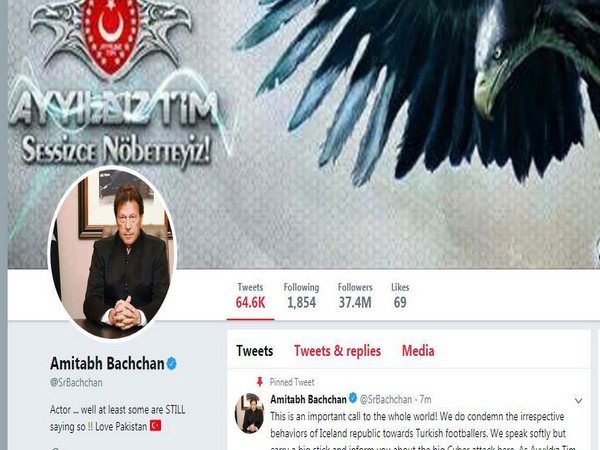 Bollywood actor Amitabh Bachchan Twitter handle hacked image.