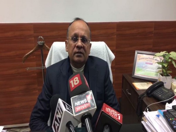 District Magistrate BN Singh speaking to reporters in Noida on Wednesday. Photo/ANI