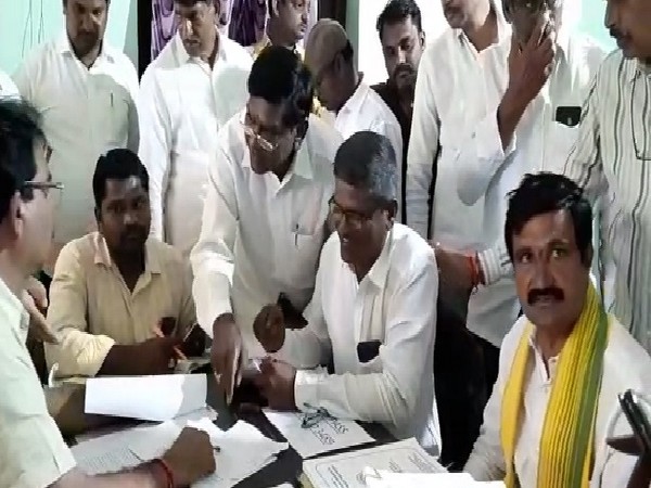 A visual of nomination for local body polls in Andhra Pradesh on Monday.