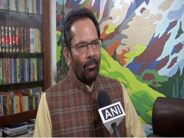 Union Minister of Minority Affairs Mukhtar Abbas Naqvi. Photo/ANI