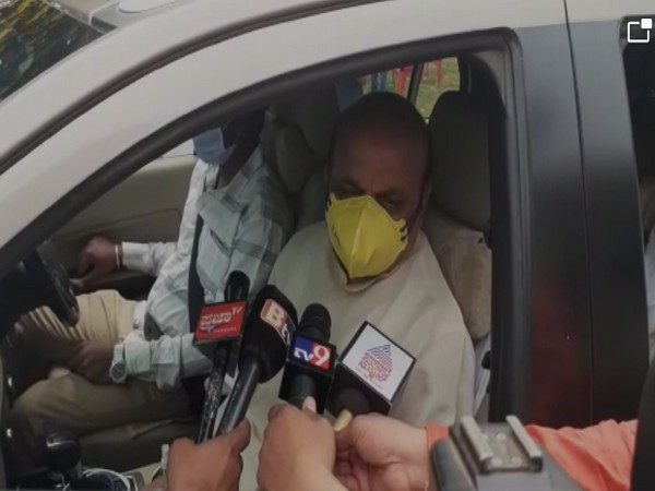 Karnataka Home Minister Basavaraj Bommai speaking to media. (Photo/ANI)