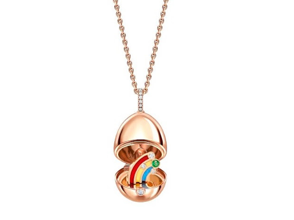 Rose Gold Lacquered Rainbow Surprise Locket