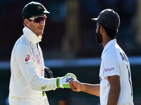 Australia skipper Tim Paine with Ajinkya Rahane (Photo/ cricket.com.au Twitter)
