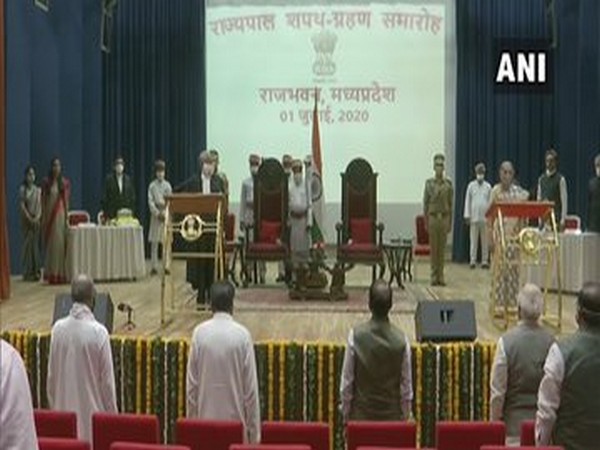 Anandiben Patel takes oath as Governor of Madhya Pradesh on Wednesday. (Photo/ANI)