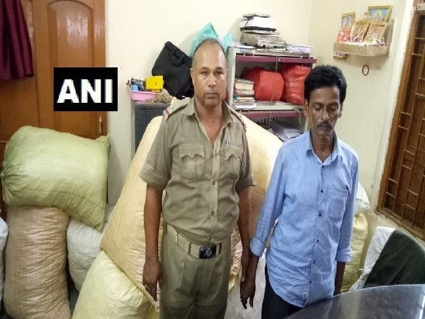 Excise department seizes cannabis and arrests one person in Bhubaneswar, Odisha on Monday. Photo/ANI