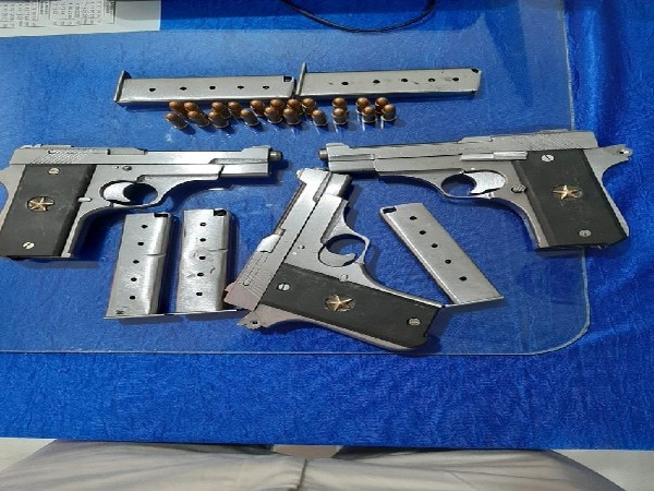 The automatic pistols and magazines recovered from college student in Bhubaneswar, Odisha. 