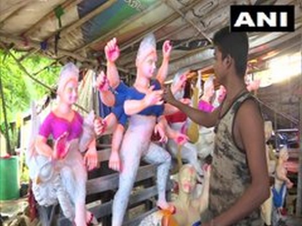 An idol maker in Bhubaneswar. Photo/ANI. 
