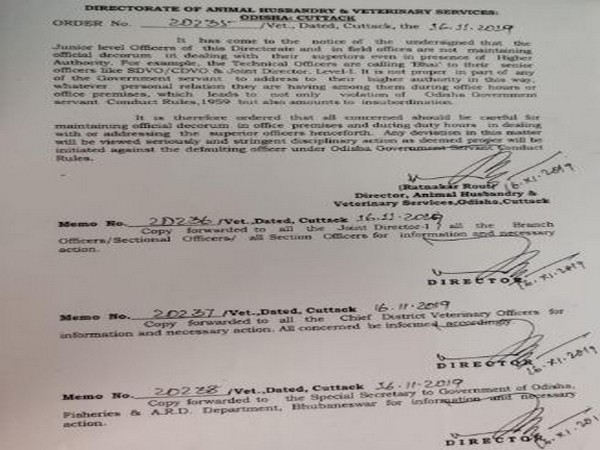 A copy of the order. Photo/ANI