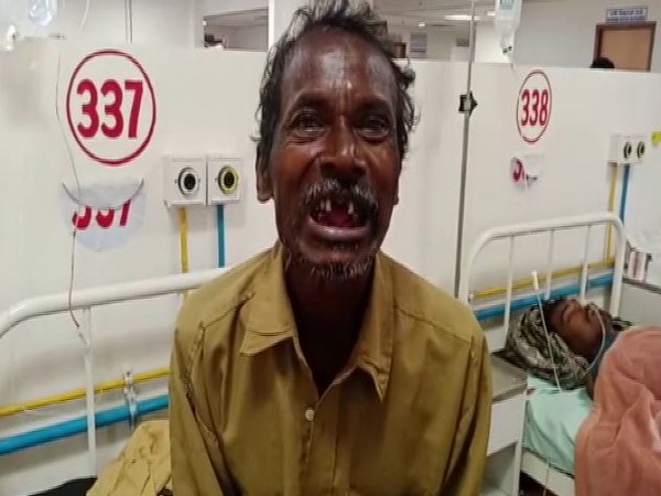 One of the six men who was made to eat human excreta before an angry mob broke his teeth in Odisha's Ganjam district. Photo/ANI