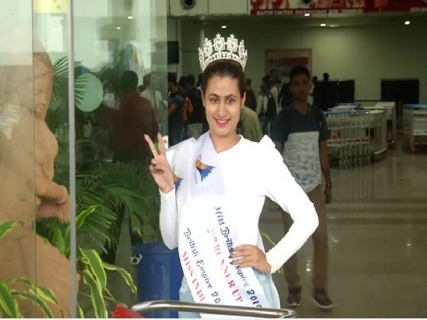 Shefali Udgata who secured the second runner-up position in 'Miss British Empire 2019' beauty contest. Photo/ANI