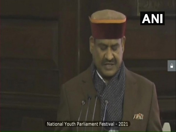 Lok Sabha Speaker Om Birla addresses  the valedictory function of the second National Youth Parliament Festival (Photo/ ANI)