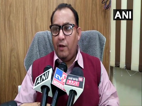 AMU PRO Omar Saleem Peerzada speaking to reporters in Aligarh on Tuesday. 