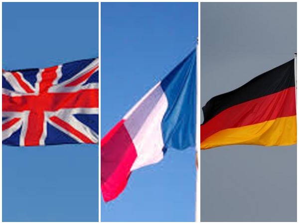 The United Kingdom, France and Germany flags