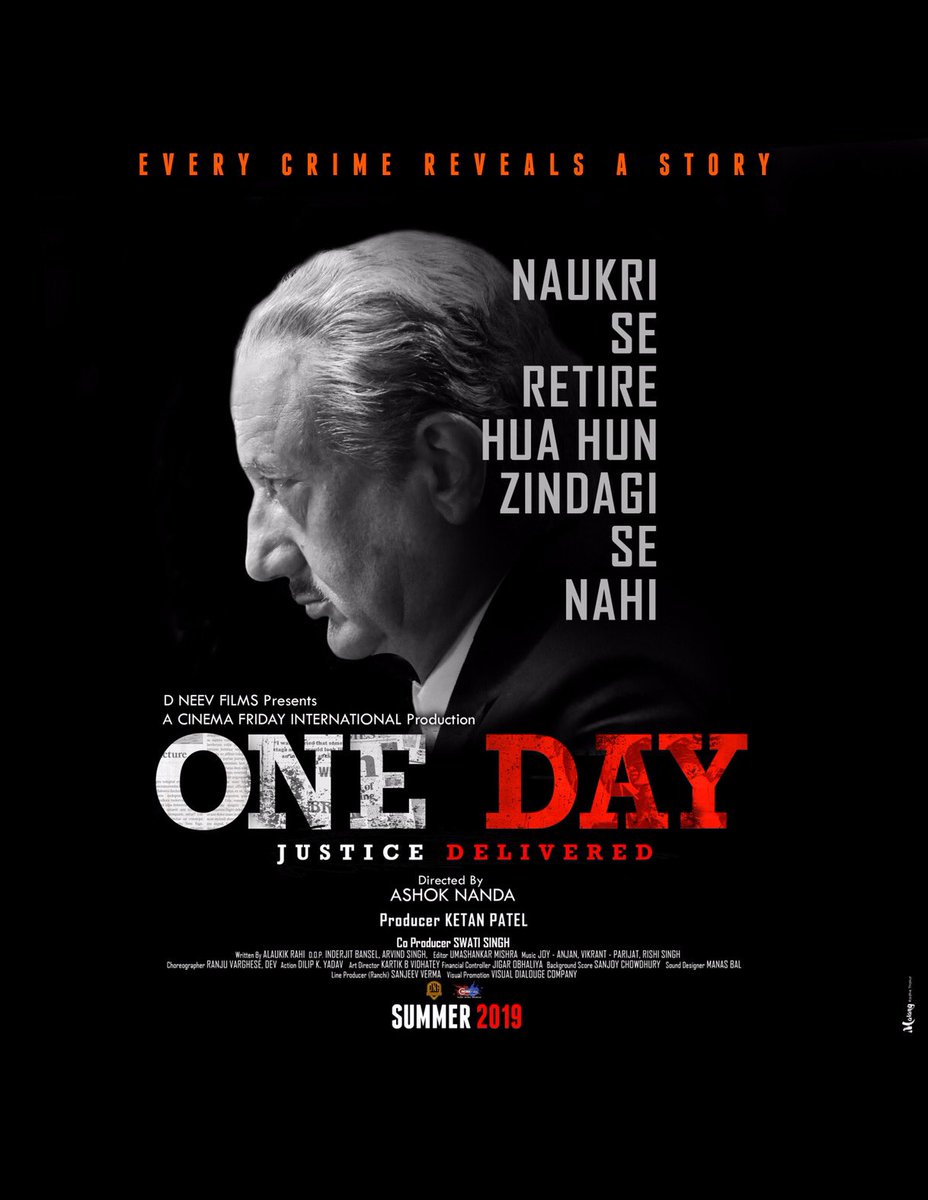 Anupam Kher in 'One Day' poster, Image courtesy: Instagram