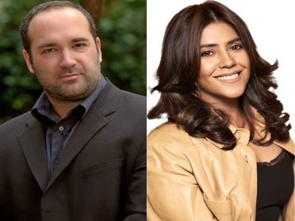 'Paranormal Activity' producer Steven Schneider and Indian producer Ekta Kapoor (Image source: Twitter)