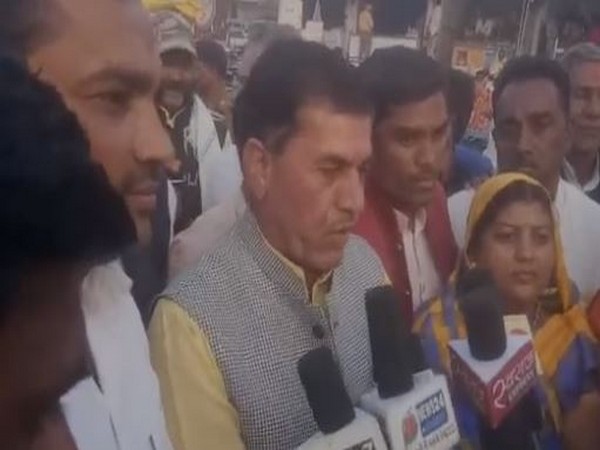 Madhya Pradesh Biaora MLA Govardhan Dangi speaks to media in Rajgarh  [Photo/ANI]