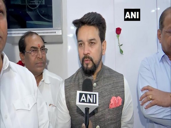 MoS for Finance Anurag Singh Thakur speaks to ANI in Mumbai on Sunday [Photo/ANI]