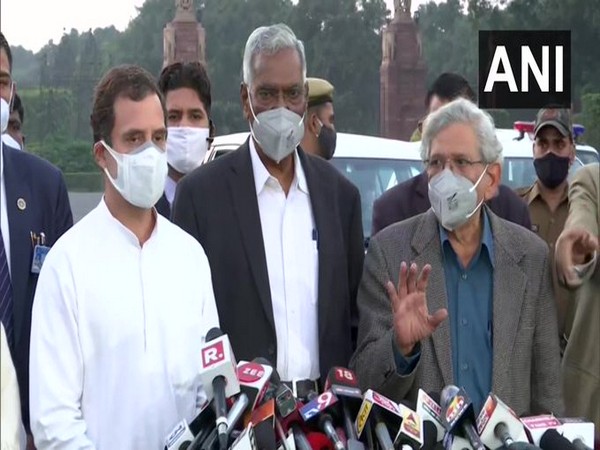 Opposition parties addressing a press conference on Wednesday. (Photo/ANI)
