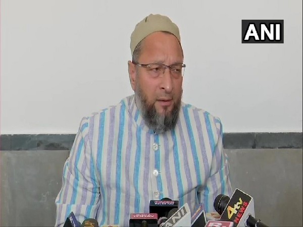 AIMIM chief Asaduddin Owaisi speaking to media in Hyderabad, Telangana on Tuesday. 