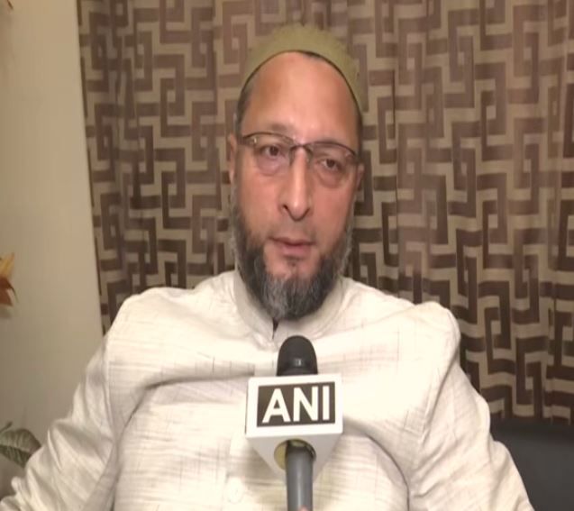 AIMIM chief Asaduddin Owaisi talking to ANI in Hyderabad on Tuesday 
