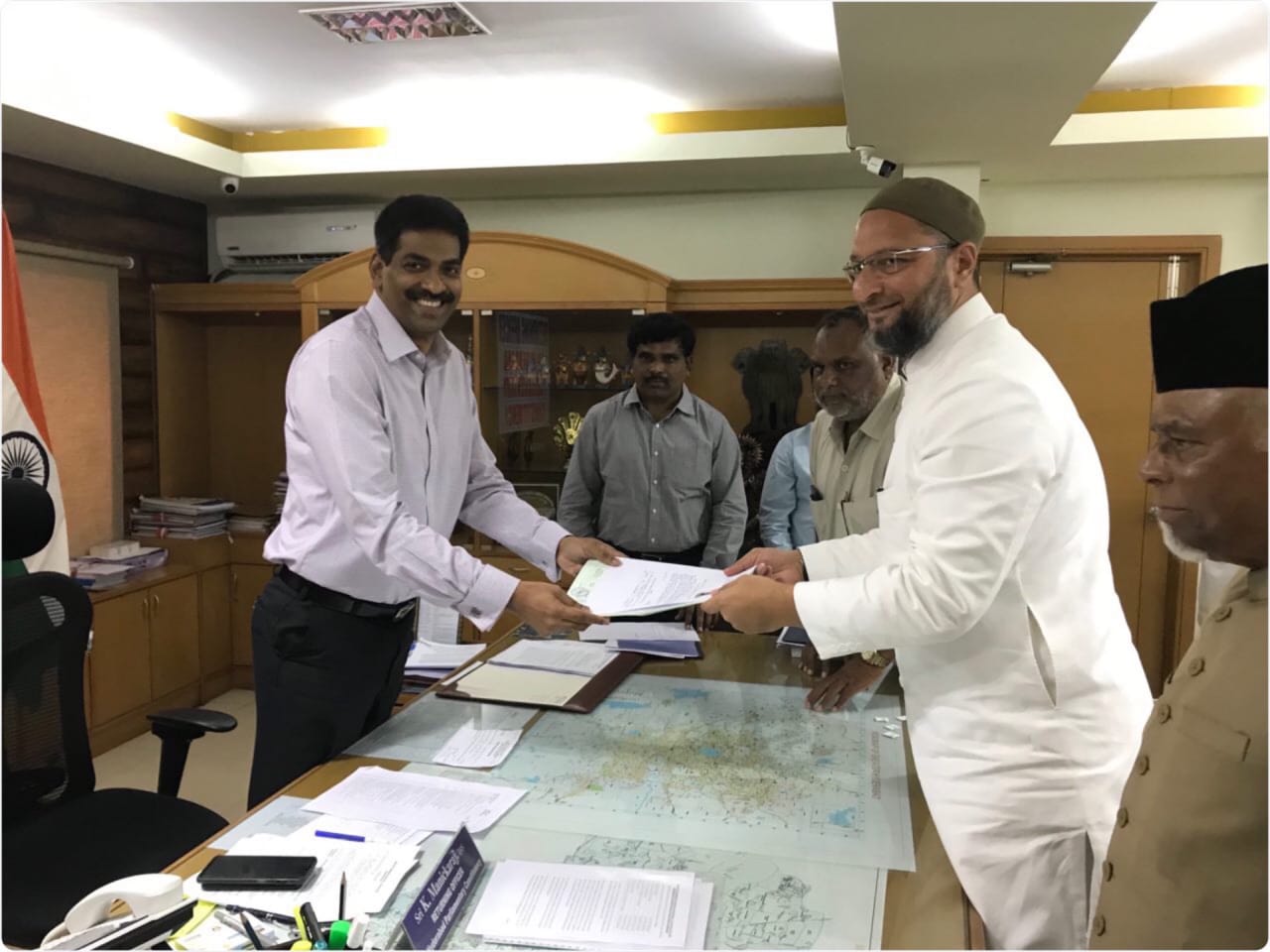 AIMIM Chief Asaduddin Owaisi filed his nomination from Hyderabad Lok Sabha seat on Monday 