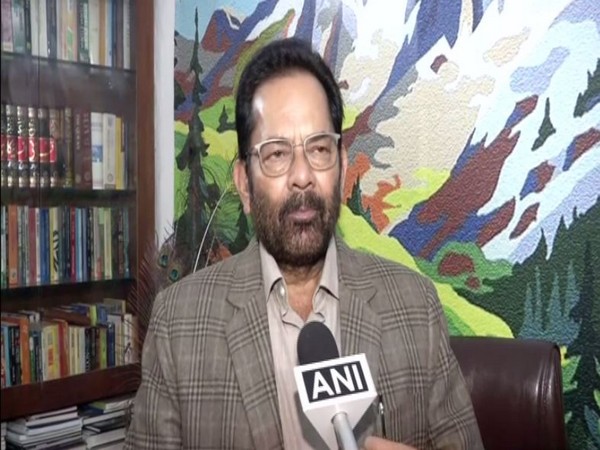 Union Minister for Minority Affairs Mukhtar Abbas Naqvi speaks to ANI in New Delhi on Tuesday [Photo/ANI]