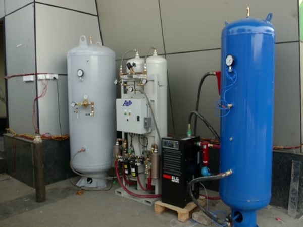 Oxygen plant set up at COVID care centre in Delhi's Commonwealth Games village Sports complex. (Photo/ ANI)