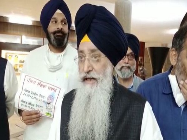 Shiromani Akali Dal MLAs walkout from Punjab Vidhan Sabha over fuel taxes on Thursday. (Photo/ANI)