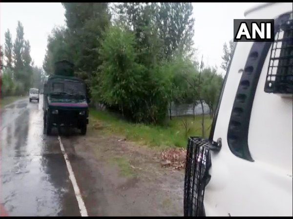 Visuals from Pulwama where blast took place on Monday. Photo/ANI