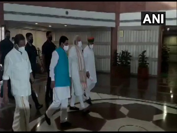 Prime Minister Narendra Modi arriving for the BJP's Parliamentary Party meeting. (Photo/ ANI)