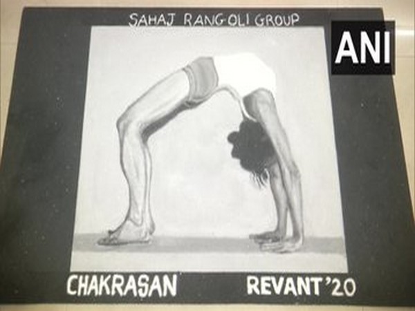 Artists of Sahaj Rangoli Group on Sunday made rangolis on the International Yoga Day in Vadodara.