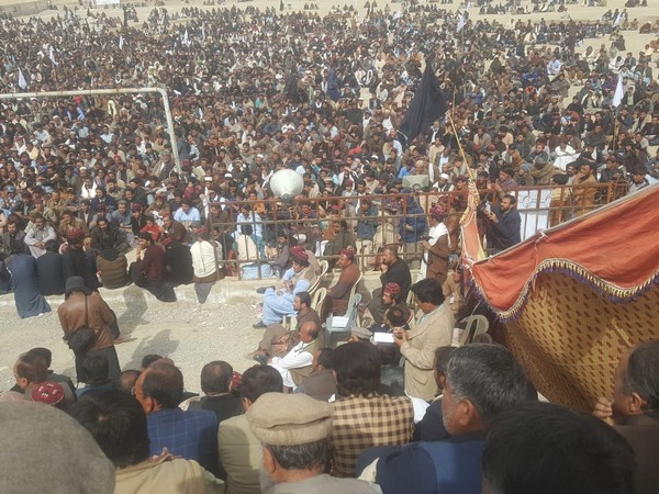 PTM members gathered in Loralai district of Pakistan (Photo shared by Twitter user Abdullah Mahsood)