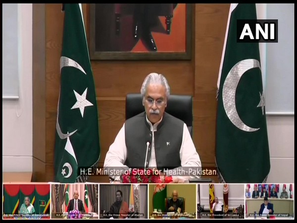 Zafar Mirza, State Minister of Health of Pakistan, speaking during the SAARC video conference on COVID-19 Sunday.
