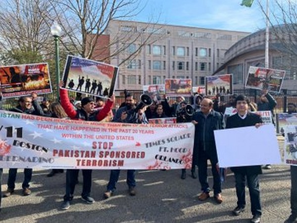 Protests outside Pakistan embassy in Washington DC on Sunday