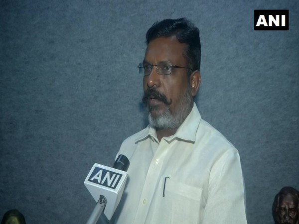 Viduthalai Chiruthaigal Katchi chief Thol Thirumavalavan speaking to ANI in Chennai on Thursday. (Photo/ANI) 