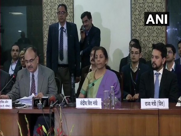 Revenue Secretary AB Pandey speaking after the meeting.