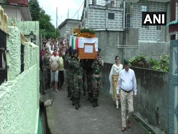 Locals bid a tearful adieu to the Lieutenant Colonel Rajneesh Parmar in Palampur on Sunday 