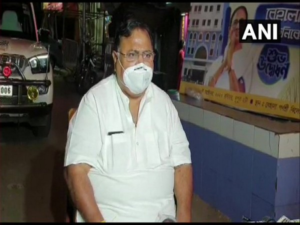 West Bengal Minister Partha Chatterjee speaking at a press conference on Sunday. 