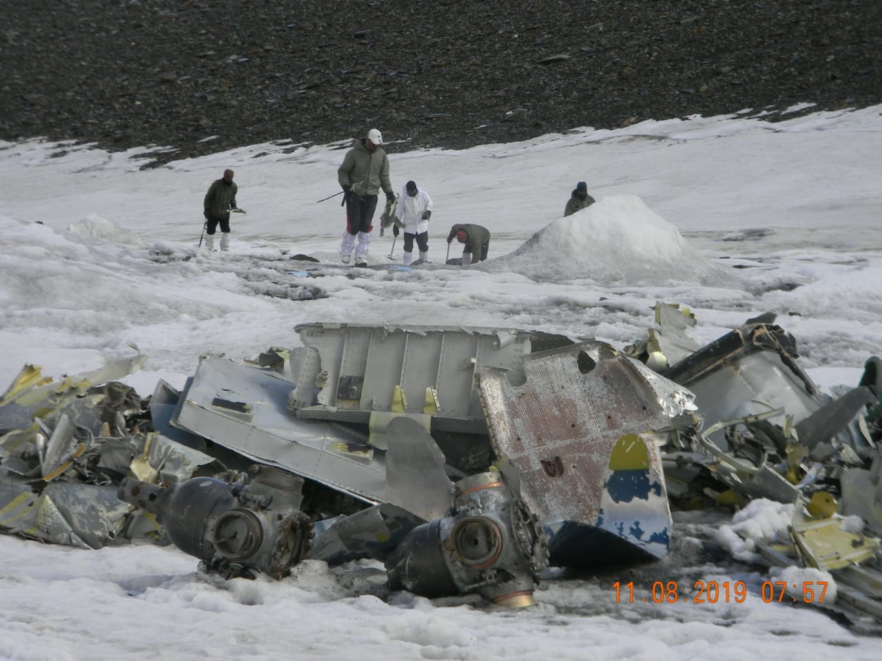 Parts of AN-12 BL-534 Aircraft recovered by a joint team of Dogra Scouts and Indian Air Force on Saturday. Photo/ANI