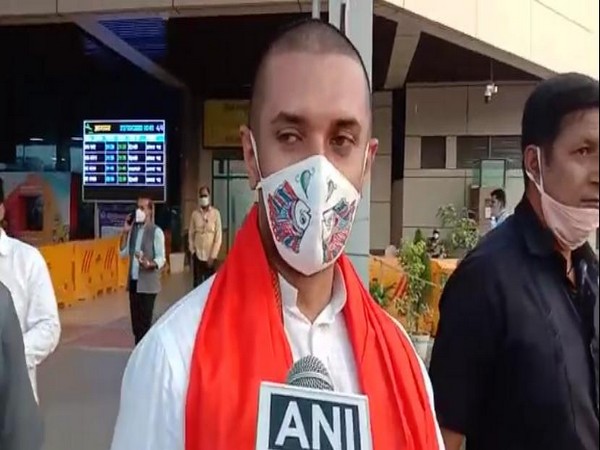 Chirag Paswan speaking to ANI in Patna on Tuesday. 