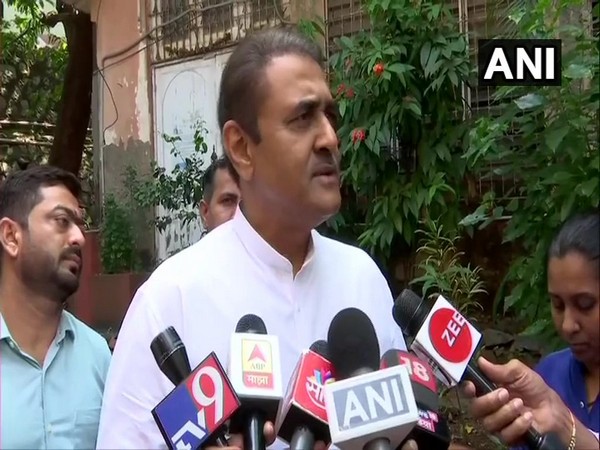 NCP leader Praful Patel speaking to reporters in Mumbai on Wednesday. 