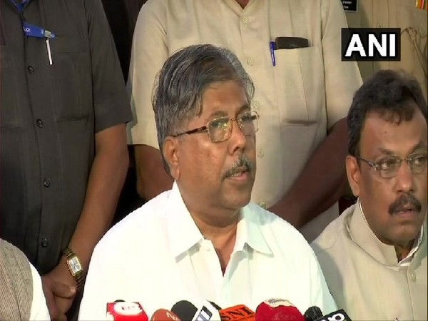 BJP's Maharashtra unit president Chandrakant Patil speaking to media persons on Sunday in Mumbai.