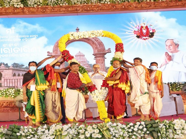 Visual of Odisha CM Naveen Patnaik at Pratishtha Mahotsav (Photo/ANI) 