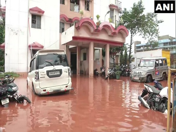 Rain water enters into Jakkanpur Police Station in Patna. (Photo/ANI)