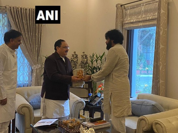 JSP chief Pawan Kalyan met BJP working president JP Nadda in New Delhi on Monday. Photo/ANI