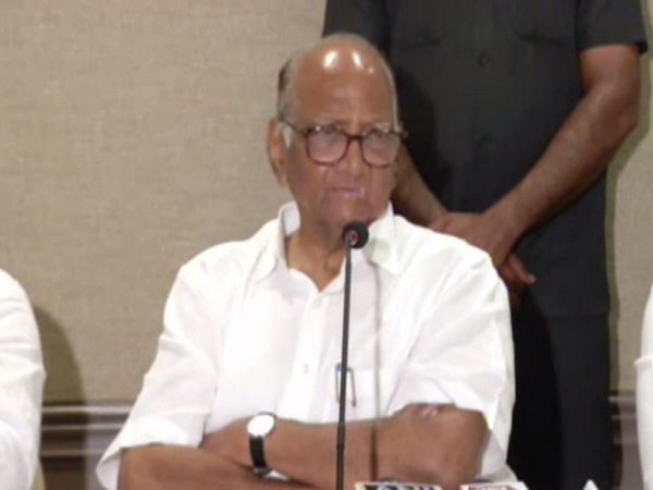 Nationalist Congress Party chief Sharad Pawar addressing a press conference in Aurangabad on Friday. (Photo/ANI)